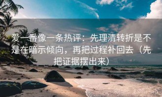 爱一番像一条热评：先理清转折是不是在暗示倾向，再把过程补回去（先把证据摆出来）