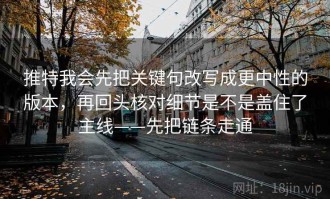 推特我会先把关键句改写成更中性的版本，再回头核对细节是不是盖住了主线——先把链条走通