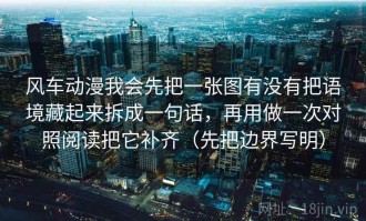 风车动漫我会先把一张图有没有把语境藏起来拆成一句话，再用做一次对照阅读把它补齐（先把边界写明）