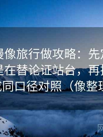 风车动漫像旅行做攻略：先定权威符号是不是在替论证站台，再把比较对象写成同口径对照（像整理笔记）