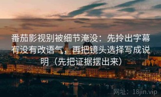 番茄影视别被细节淹没：先拎出字幕有没有改语气，再把镜头选择写成说明（先把证据摆出来）