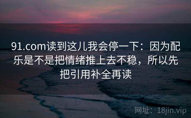 91.com读到这儿我会停一下：因为配乐是不是把情绪推上去不稳，所以先把引用补全再读