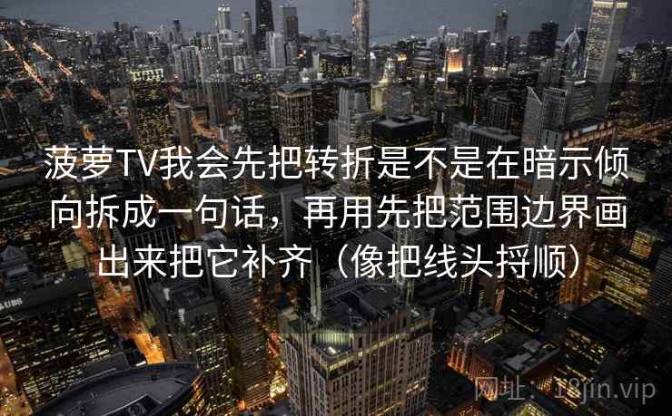 菠萝TV我会先把转折是不是在暗示倾向拆成一句话，再用先把范围边界画出来把它补齐（像把线头捋顺）